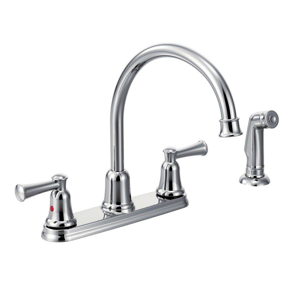 Cleveland Faucet Group Polished Chrome Two Handle Widespread Kitchen Faucet 