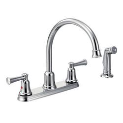 Two Handle Kitchen Faucet with Side Spray in Polished Chrome