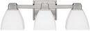 6-3/4 in. 75W 3-Light Vanity Fixture in Brushed Nickel with Soft White Glass Shade