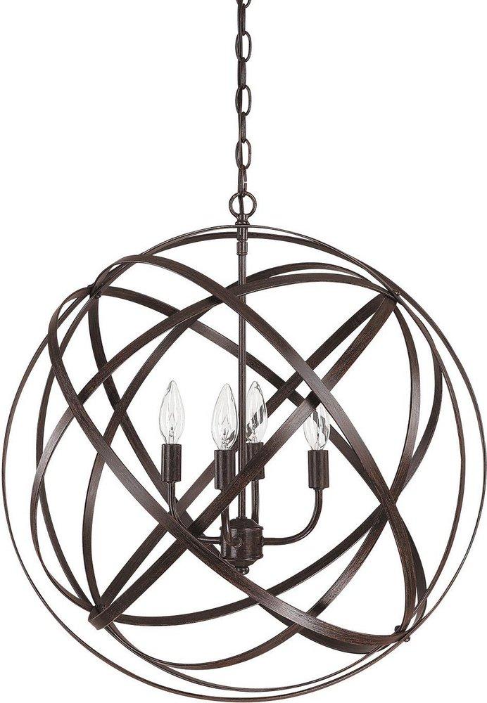 Capital Lighting Russet 60W 4-Light Candelabra E-12 Incandescent Pendant 