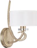 1-Light Wall Sconce in Winter Gold with Decorative Fabric Glass Shade