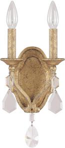 60W 2-Light Wall Sconce in Antique Gold