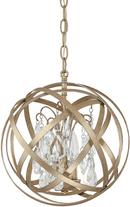 13-1/4 in. 3-Light Pendant in Winter Gold with Crystals Included