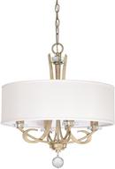 60W 4-Light Candelabra Incandescent Chandelier in Winter Gold with Decorative Fabric Glass Shade