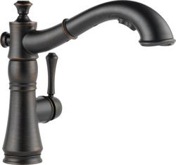 Single Handle Pull Out Kitchen Faucet in Venetian Bronze