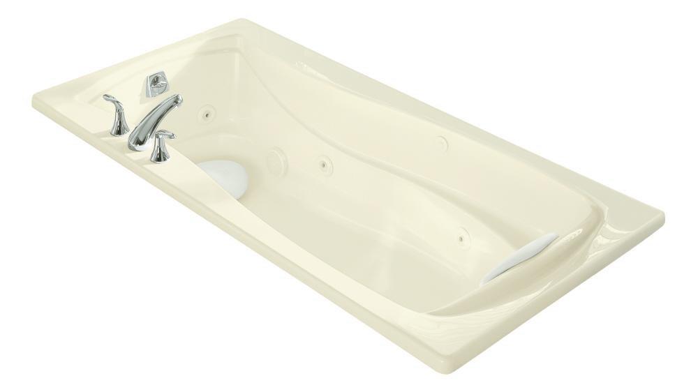 KOHLER Biscuit 72 x 36 in. Whirlpool Drop-In Bathtub with Reversible Drain 