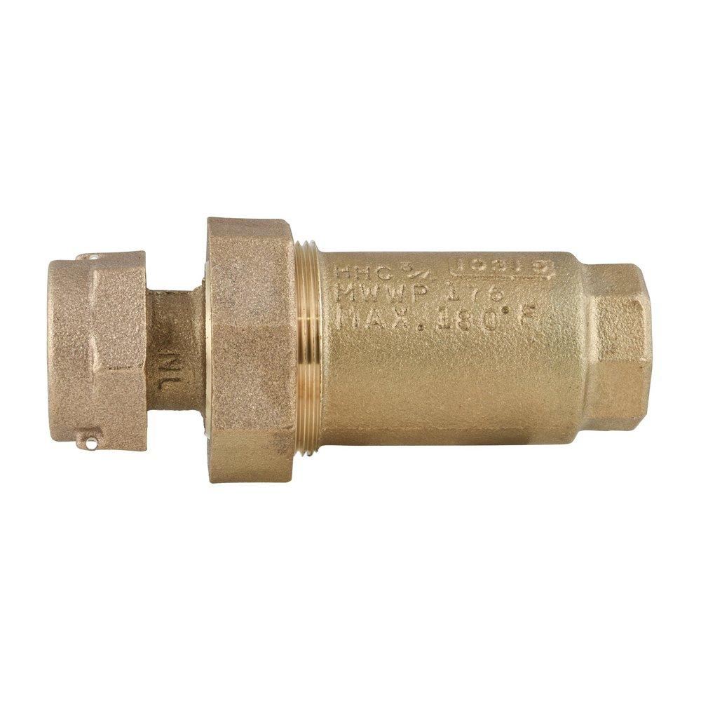 Ford Meter Box Meter Swivel x FIP Brass Straight Dual Cartridge Check Valve 