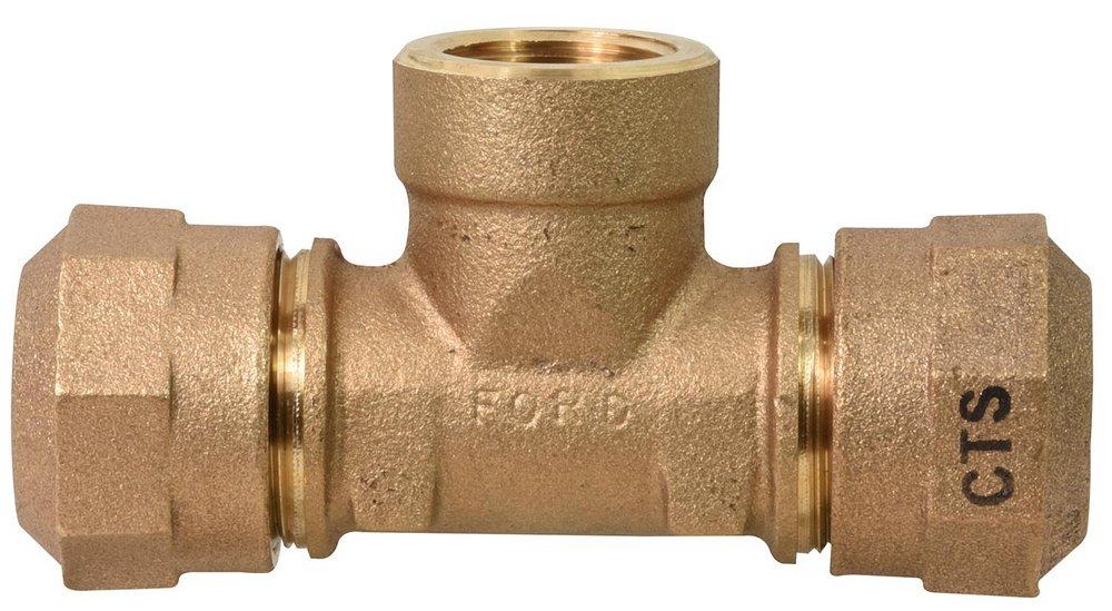 Ford Meter Box Quick Joint x FIP Water Service Brass Tee 