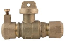 1 in. Quick Joint Brass Ball Valve Curb Stop