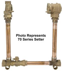 2 in. D P Swivel Brass Straight Meter Setter