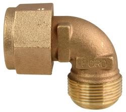 1 in. Copper Female Threaded x Copper Flared Straight 90 Degree Water Service Brass Bend