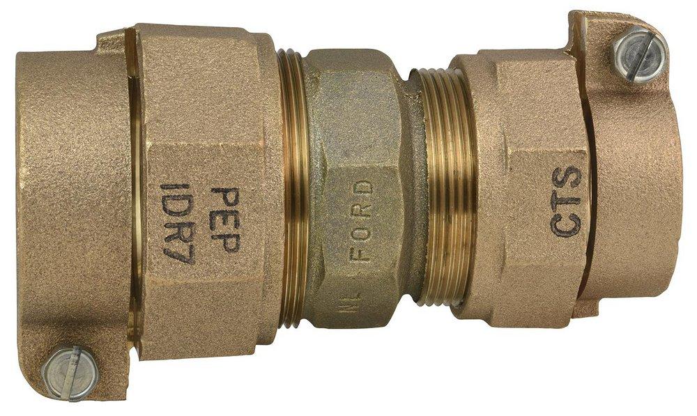 Ford Meter Box XS Lead Compression x CTS Pack Joint Water Service Brass Coupling 
