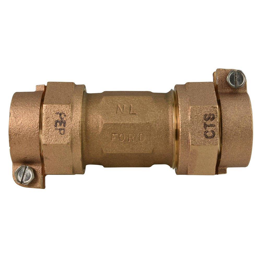 Ford Meter Box CTS Pack Joint x Pack Joint Water Service Brass Coupling 