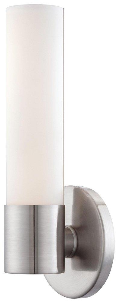 George Kovacs Brushed Nickel 10W 1-Light LED Wall Sconce with Etched Opal Glass 