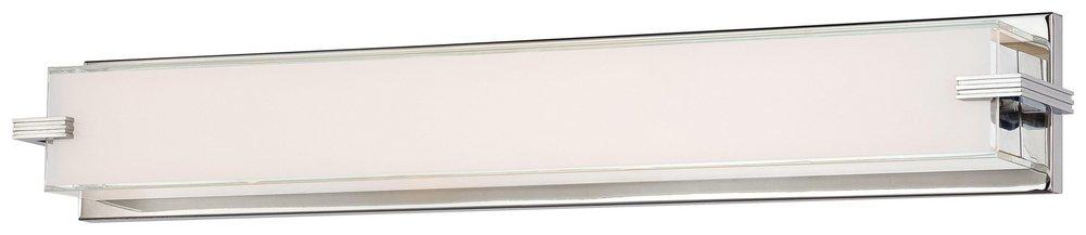 George Kovacs Polished Chrome 40W 1-Light Medium E-26 Base LED Bath Light with Mitered White Glass 