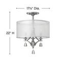 Fredrick Ramond Brushed Nickel 3-Light Semi-Flushmount Ceiling Light 