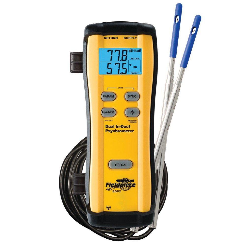 Fieldpiece Instruments Yellow Dual In-Duct Wireless Psychrometer 