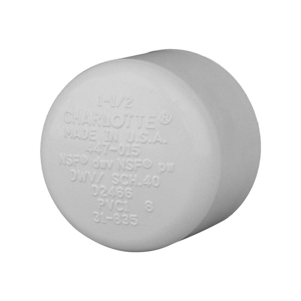 White PVC Schedule 40 Cap 