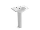 24 x 18 in. Widespread Pedestal Bathroom Sink in White 