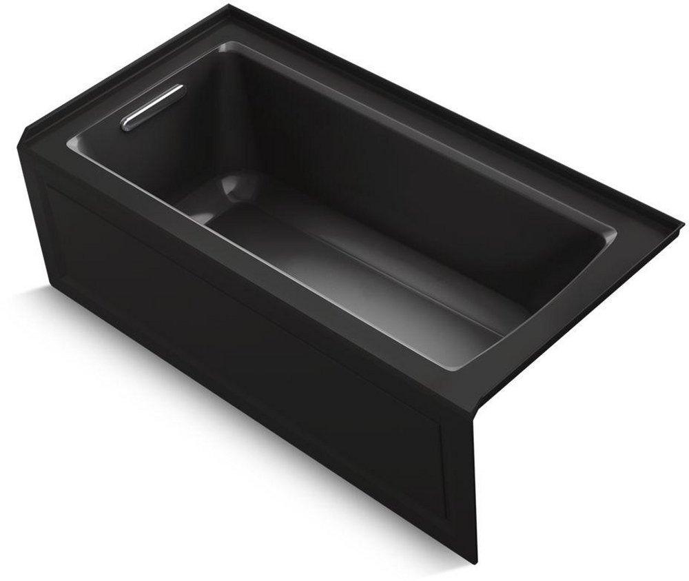 KOHLER Black Black&trade; 60 x 30 in. Soaker Alcove Bathtub Left Drain 