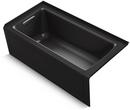 KOHLER Black Black&trade; 60 x 30 in. Soaker Alcove Bathtub Left Drain 