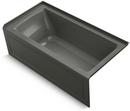 60 in. x 30 in. Soaker Alcove Bathtub with Right Drain in Thunder™ Grey