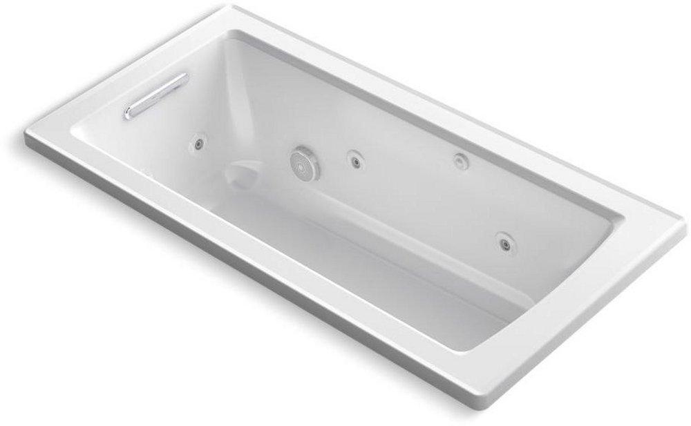 KOHLER White 60 x 30 in. Thermal Air Drop-In Bathtub with Reversible Drain 