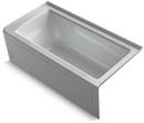 KOHLER Ice&trade; Grey 60 x 30 in. Soaker Alcove Bathtub Right Drain 