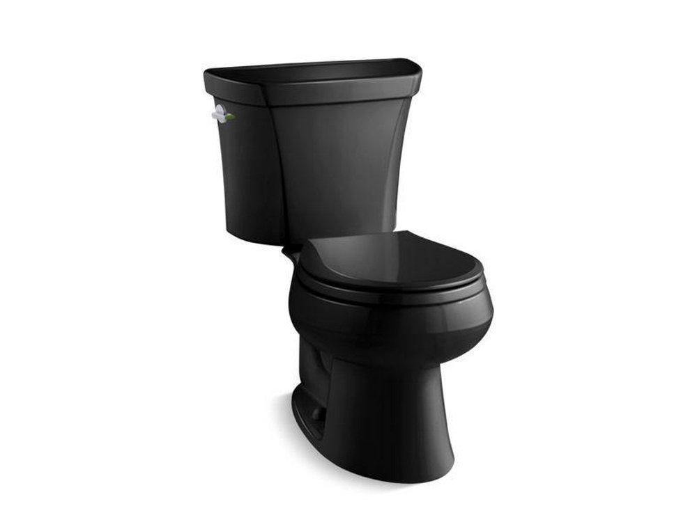 KOHLER Black Black&trade; 1.6 gpf Round Two Piece Toilet in Biscuit 