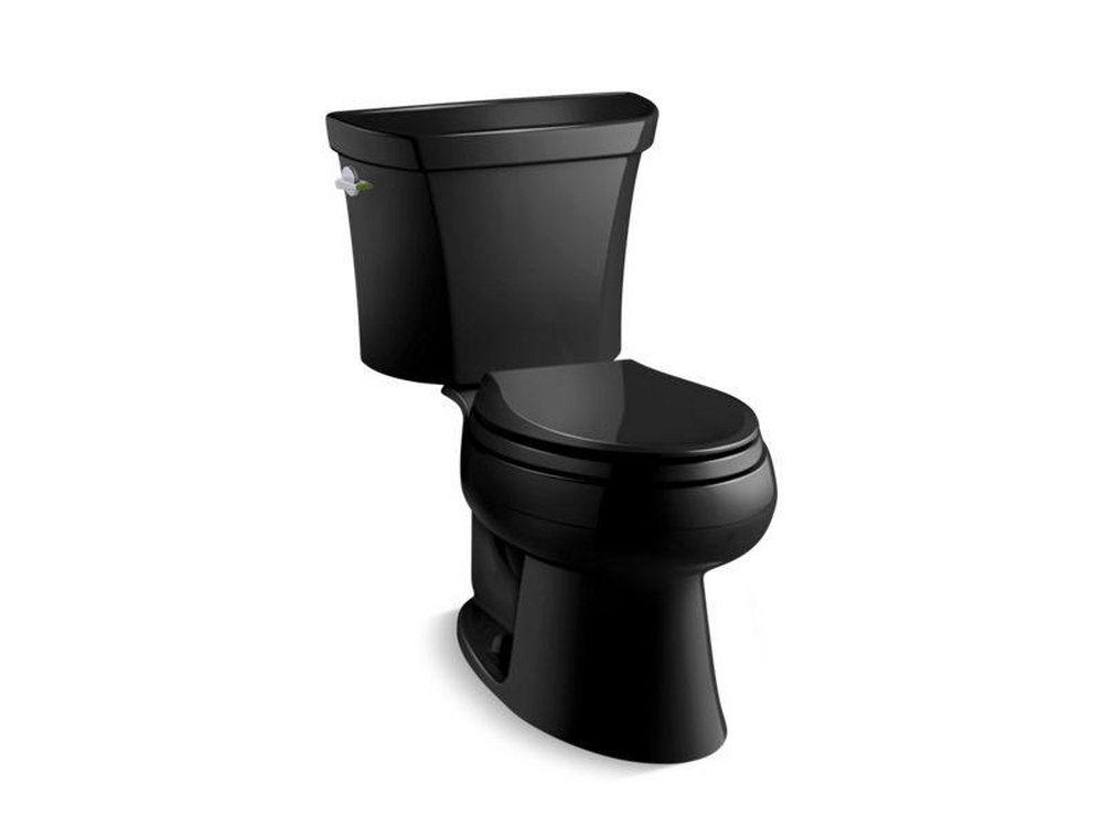 KOHLER Black Black&trade; 1.6 gpf Elongated Two Piece Toilet in Black Black 