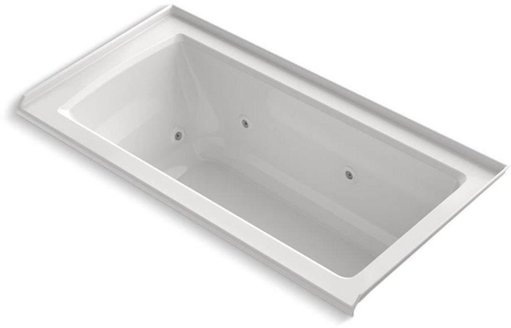 KOHLER White 60 x 30 in. Whirlpool Drop-In Bathtub with Right Drain 