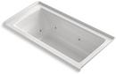 KOHLER White 60 x 30 in. Whirlpool Drop-In Bathtub with Right Drain 