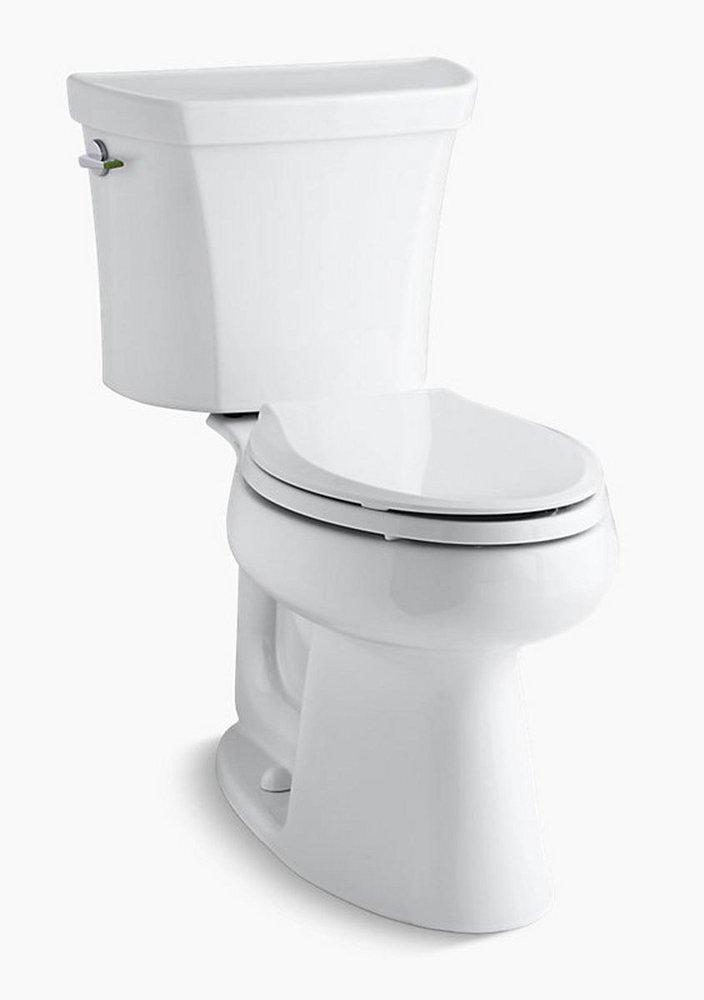 KOHLER White 1.6 gpf Elongated Floor Mount Two Piece Toilet 