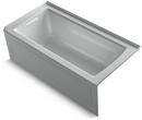60 in. x 30 in. Soaker Alcove Bathtub with Left Drain in Ice™ Grey