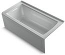KOHLER Ice&trade; Grey 60 x 30 in. Soaker Alcove Bathtub Left Drain 