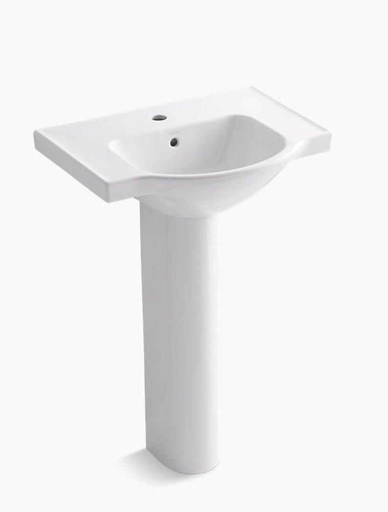 KOHLER White 1-Hole Pedestal Sink 