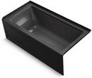 KOHLER Black Black&trade; 60 x 30 in. Soaker Alcove Bathtub Right Drain 