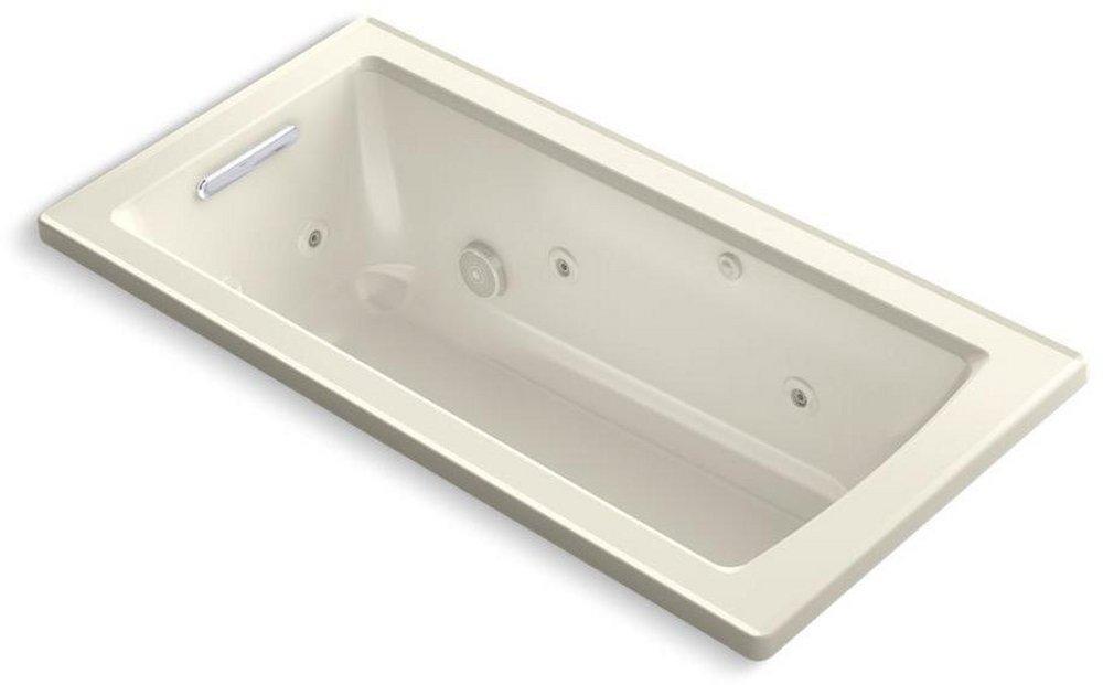 KOHLER Biscuit 60 x 30 in. Whirlpool Drop-In Bathtub with Reversible Drain 