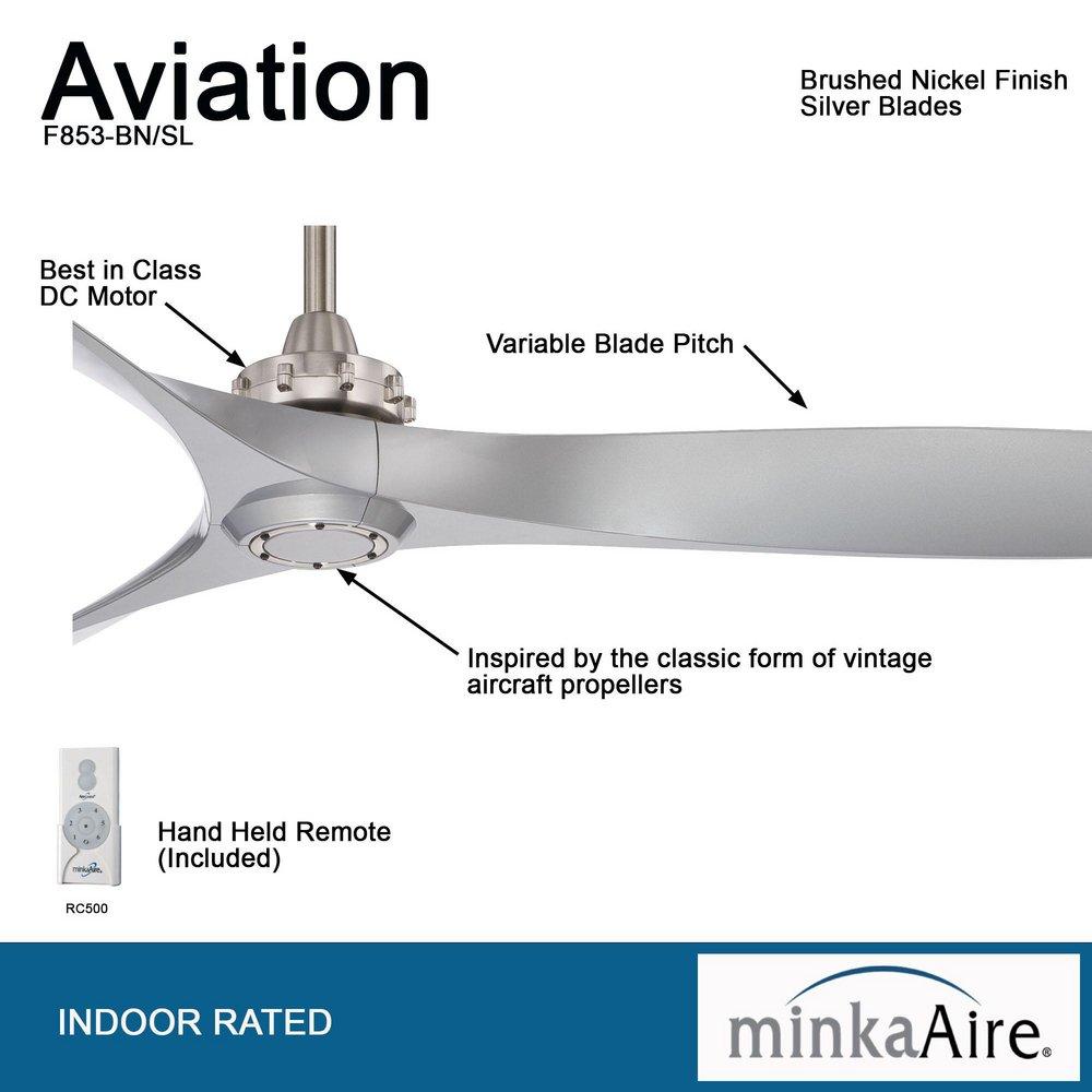 Minka Aire Brushed Nickel/Silver 3-Blade Ceiling Fan 