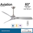 Minka Aire Brushed Nickel/Silver 3-Blade Ceiling Fan 