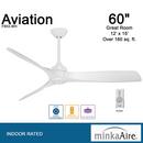 Minka Aire White 25.92W 3-Blade Ceiling Fan with 60 in. Blade Span 