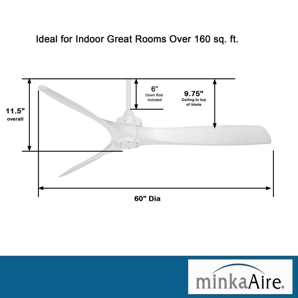 Minka Aire White 25.92W 3-Blade Ceiling Fan with 60 in. Blade Span 