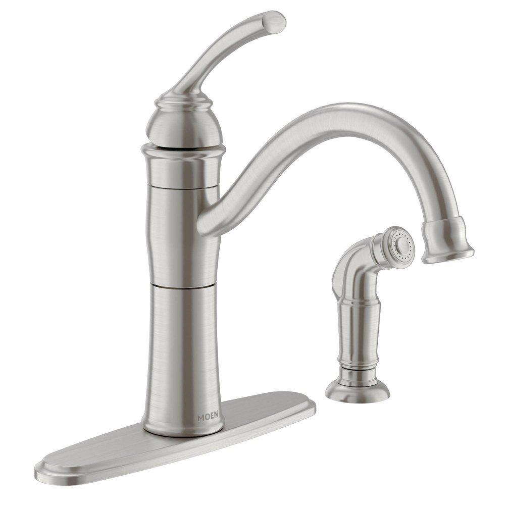 Moen Spot Resist&trade; Stainless Single Handle Kitchen Faucet 