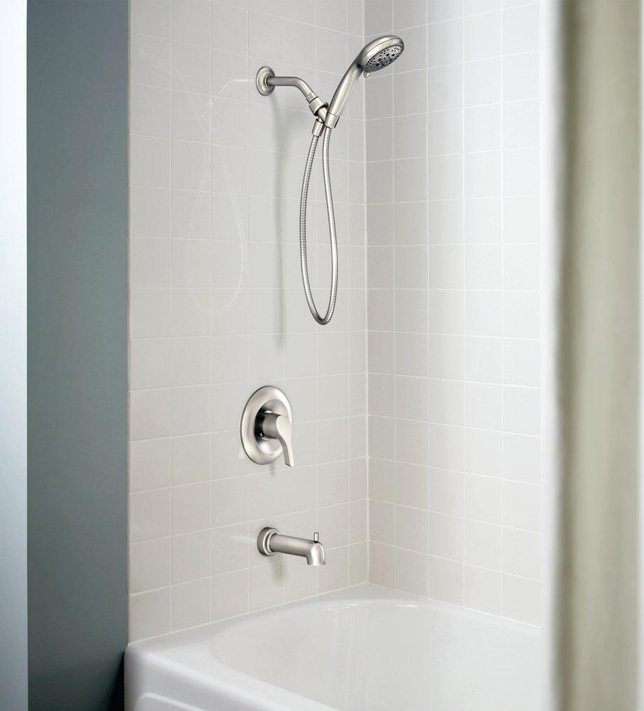 Moen Spot Resist&trade; Brushed Nickel Single Handle Bathtub & Shower Faucet 
