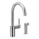 Single Handle Kitchen Faucet with Side Spray in Polished Chrome