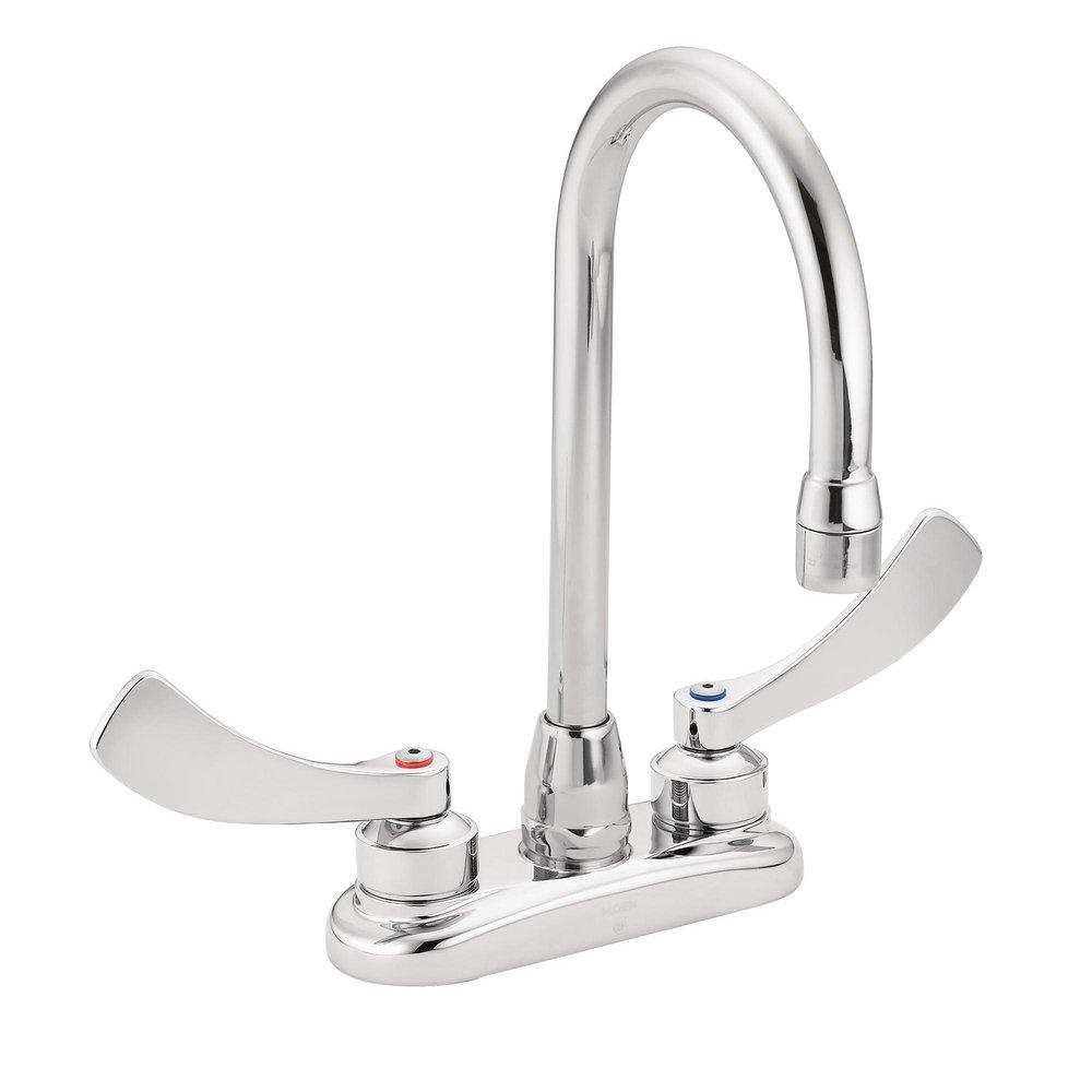 Moen Polished Chrome Two Handle Centerset Bathroom Sink Faucet 