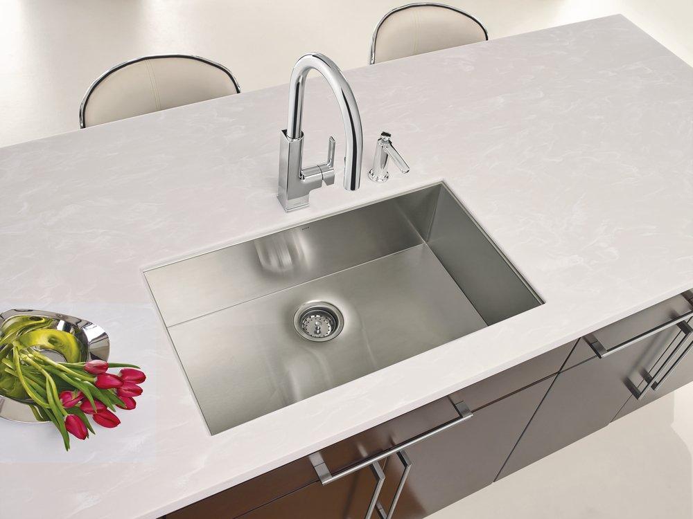 Moen Polished Chrome Single Handle Pull Down Kitchen Faucet with Power Clean and Reflex Technology 