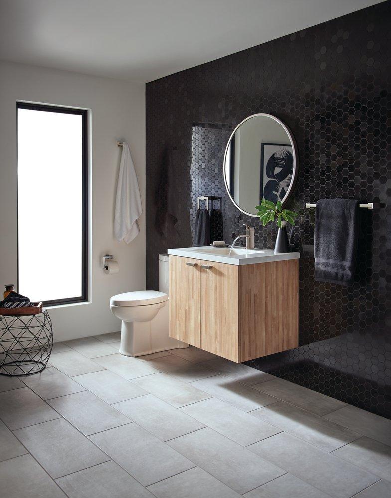 Moen Brushed Nickel Single Handle Waterfall Monoblock Bathroom Sink Faucet 