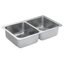 31-3/8 x 18 in. No Hole Stainless Steel Double Bowl Undermount Kitchen Sink in Brushed Stainless Steel