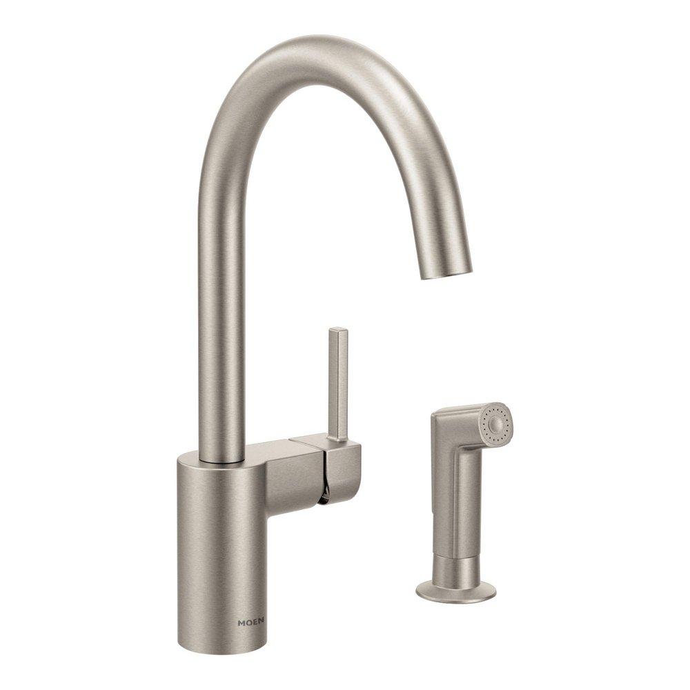 Moen Spot Resist&trade; Stainless Single Handle Kitchen Faucet 